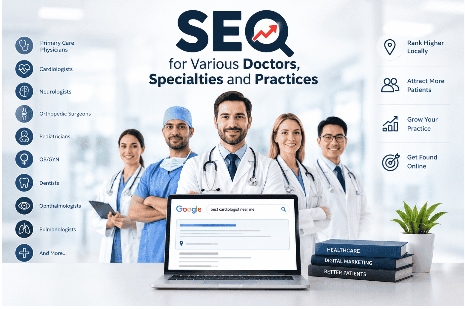 SEO für verschiedene Ärzte, Fachrichtungen und Praxen